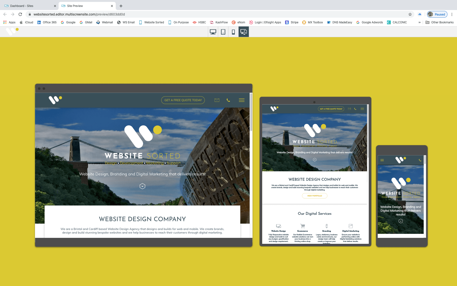 Website Content Management Device Viewer