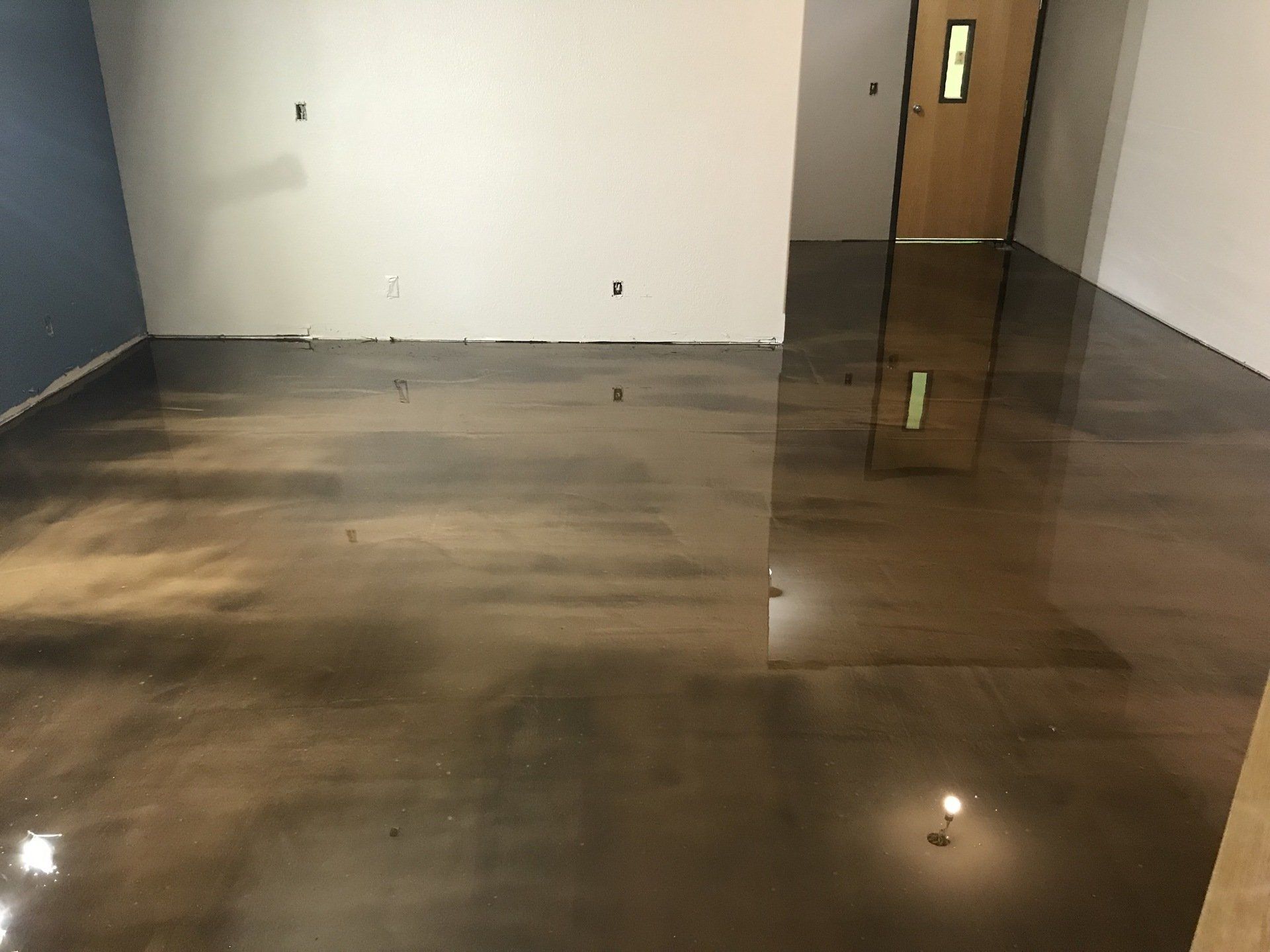 Brown Finish Epoxy Floor - Quality Interior Finishes LLC - Post Falls, ID
