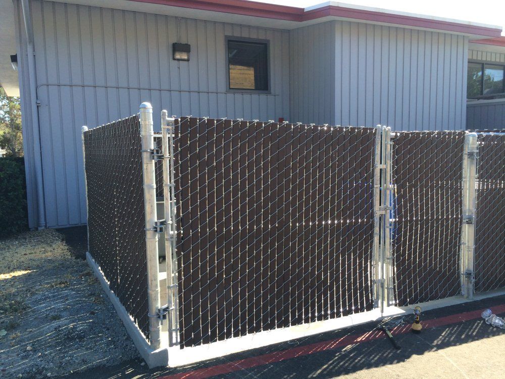 Chain-Link Fence with Black Slats — Windsor, CA — Century Fencing Company