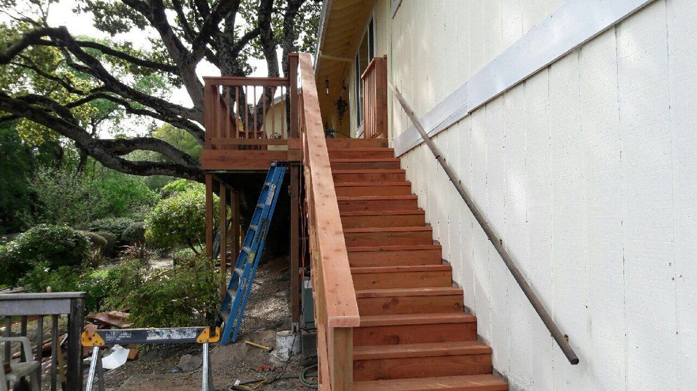 Wooden Stairs Outside — Windsor, CA — Century Fencing Company