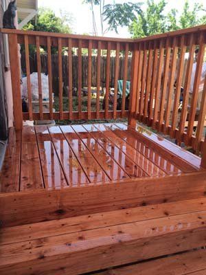Small Glossy Deck with Stairs — Windsor, CA — Century Fencing Company