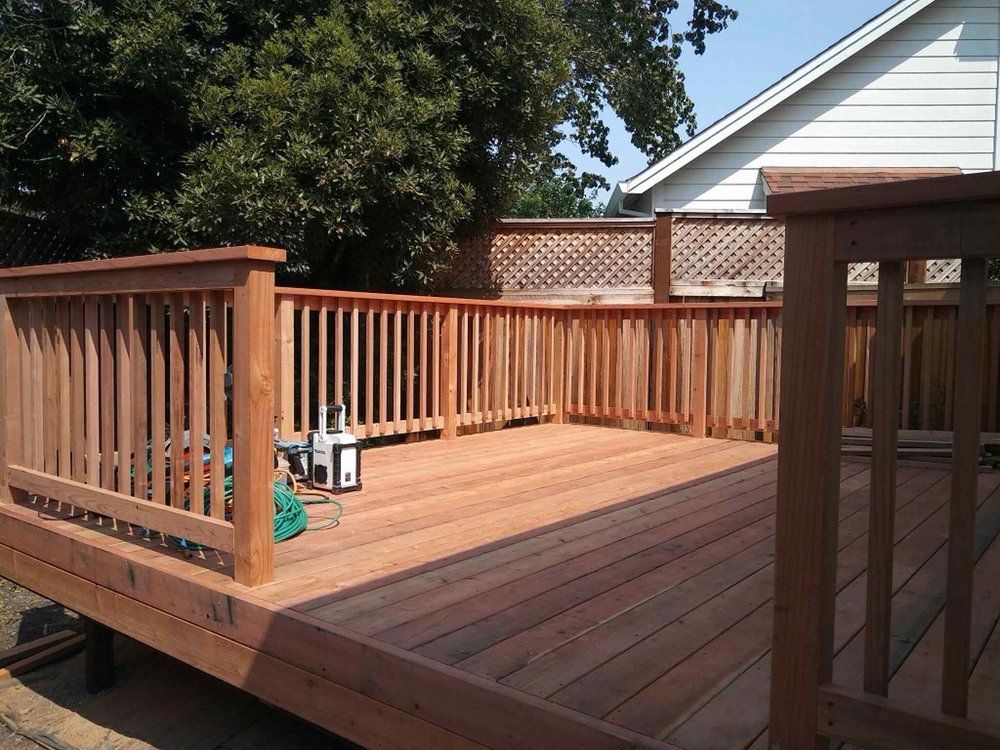 Simple Deck with Wooden Railings — Windsor, CA — Century Fencing Company