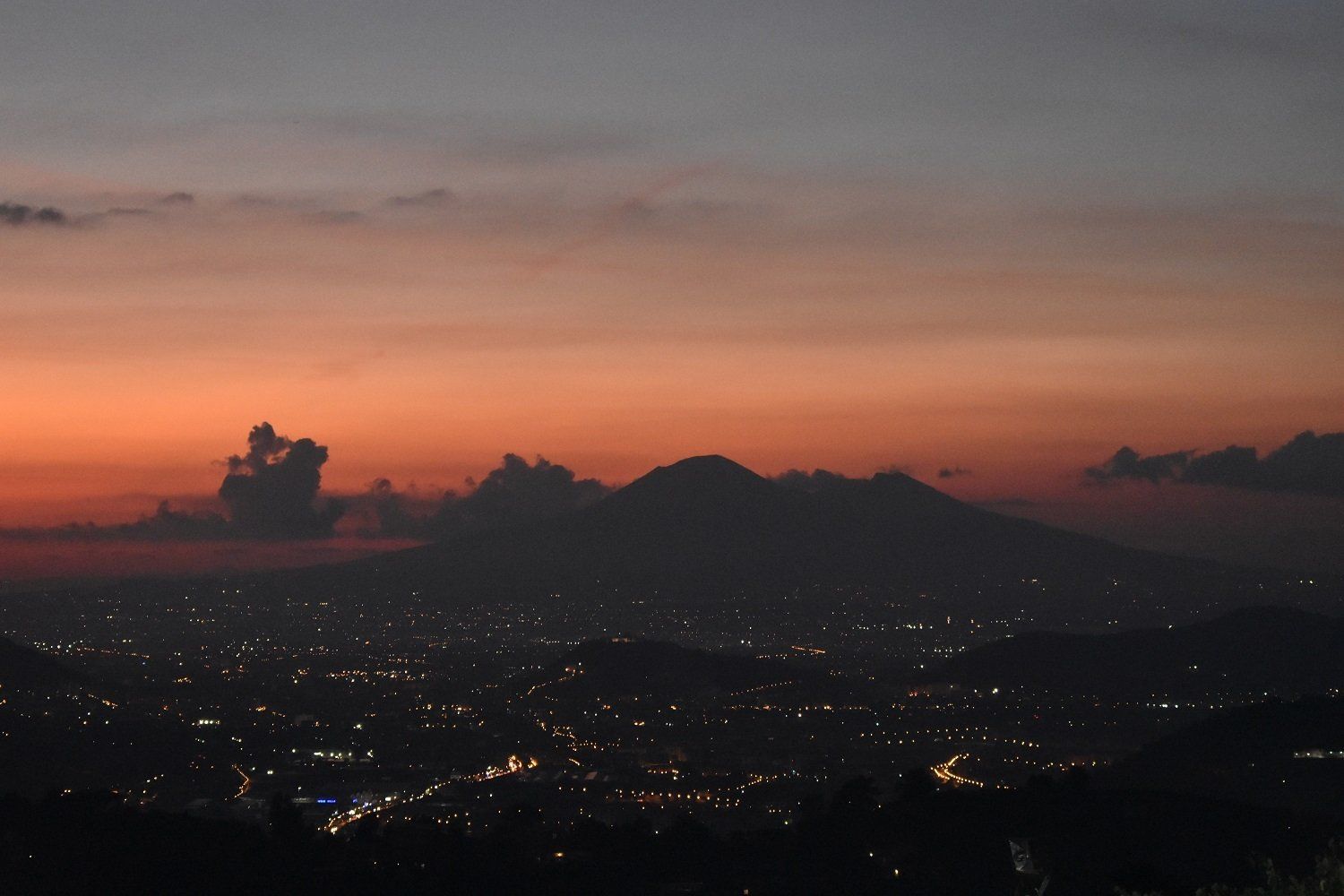 view with sunset