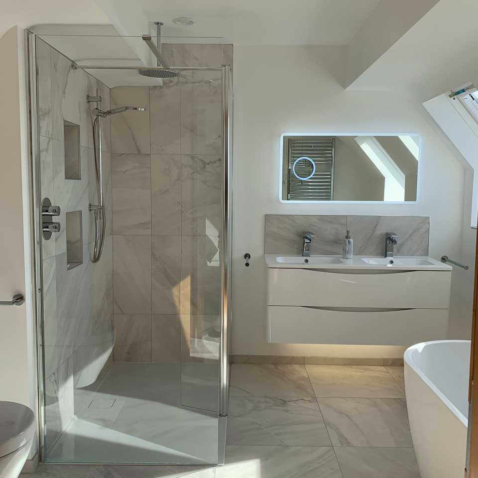 white contemporary bathroom