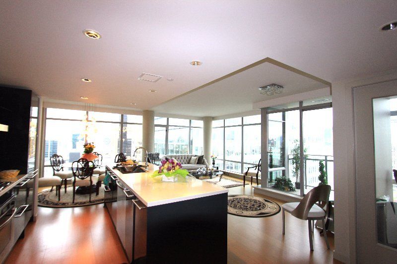 Beautiful view outside of Vancouver from the kitchen of a rental suite in the L'Herimatage Hotel in Vancouver presented by Rebecca Punch at Punch Properties