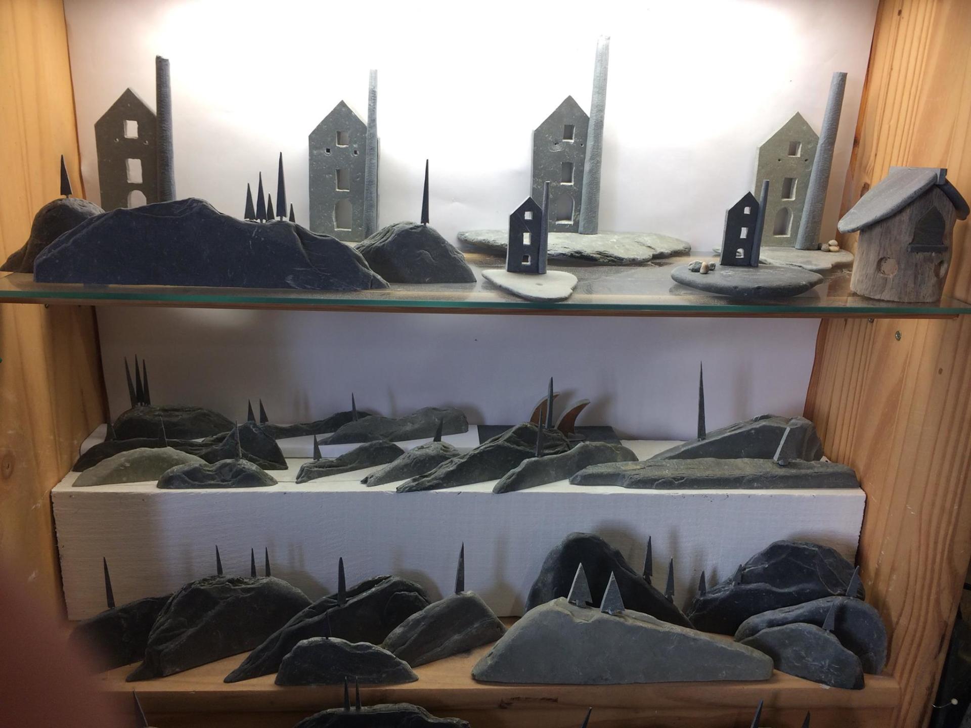 tiny trees on hills