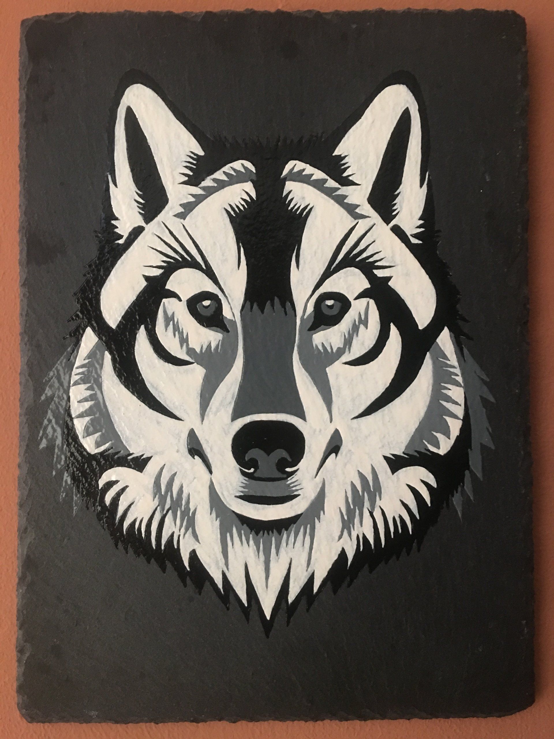 Wolf on slate
