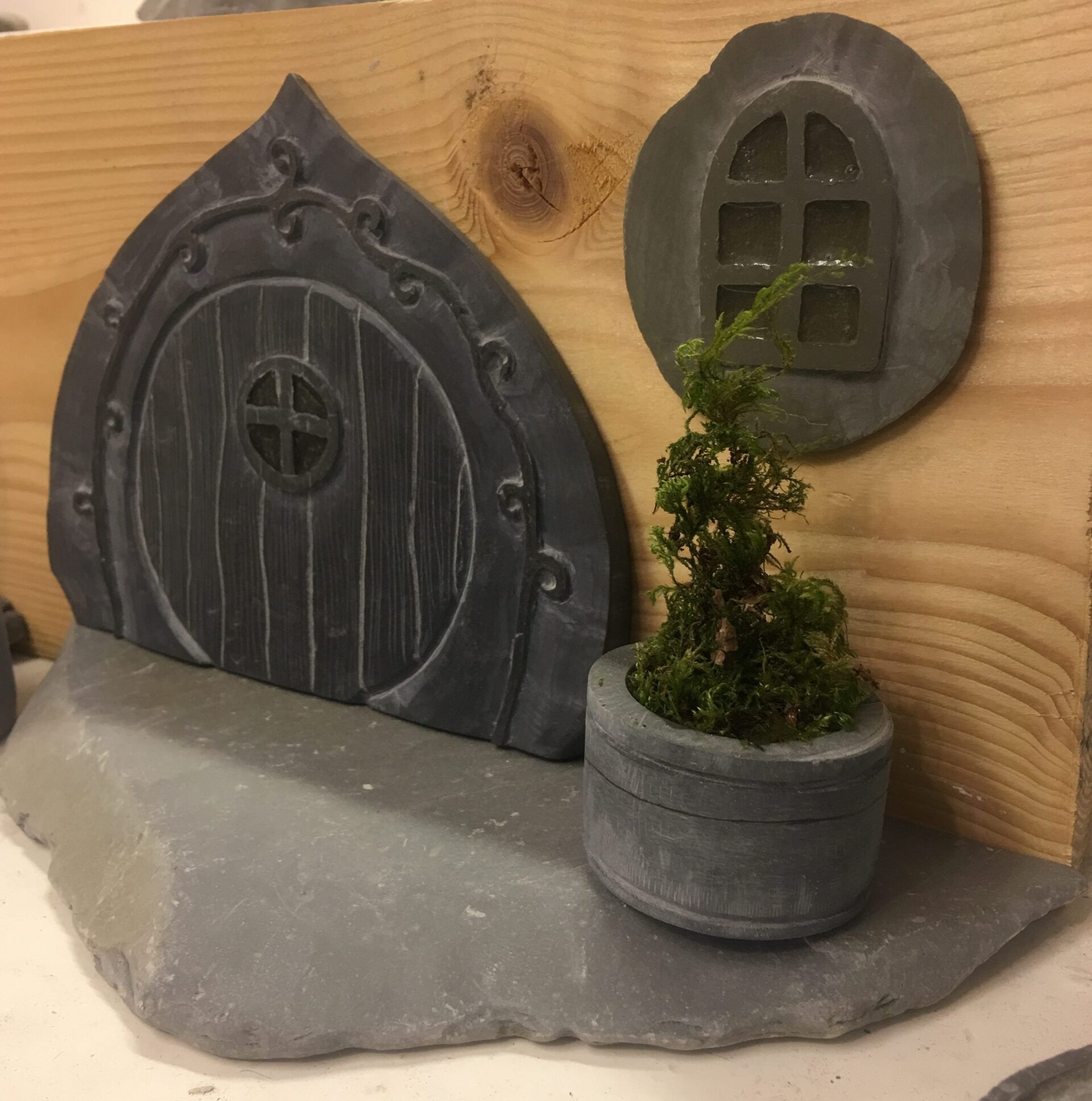 slate fairy door