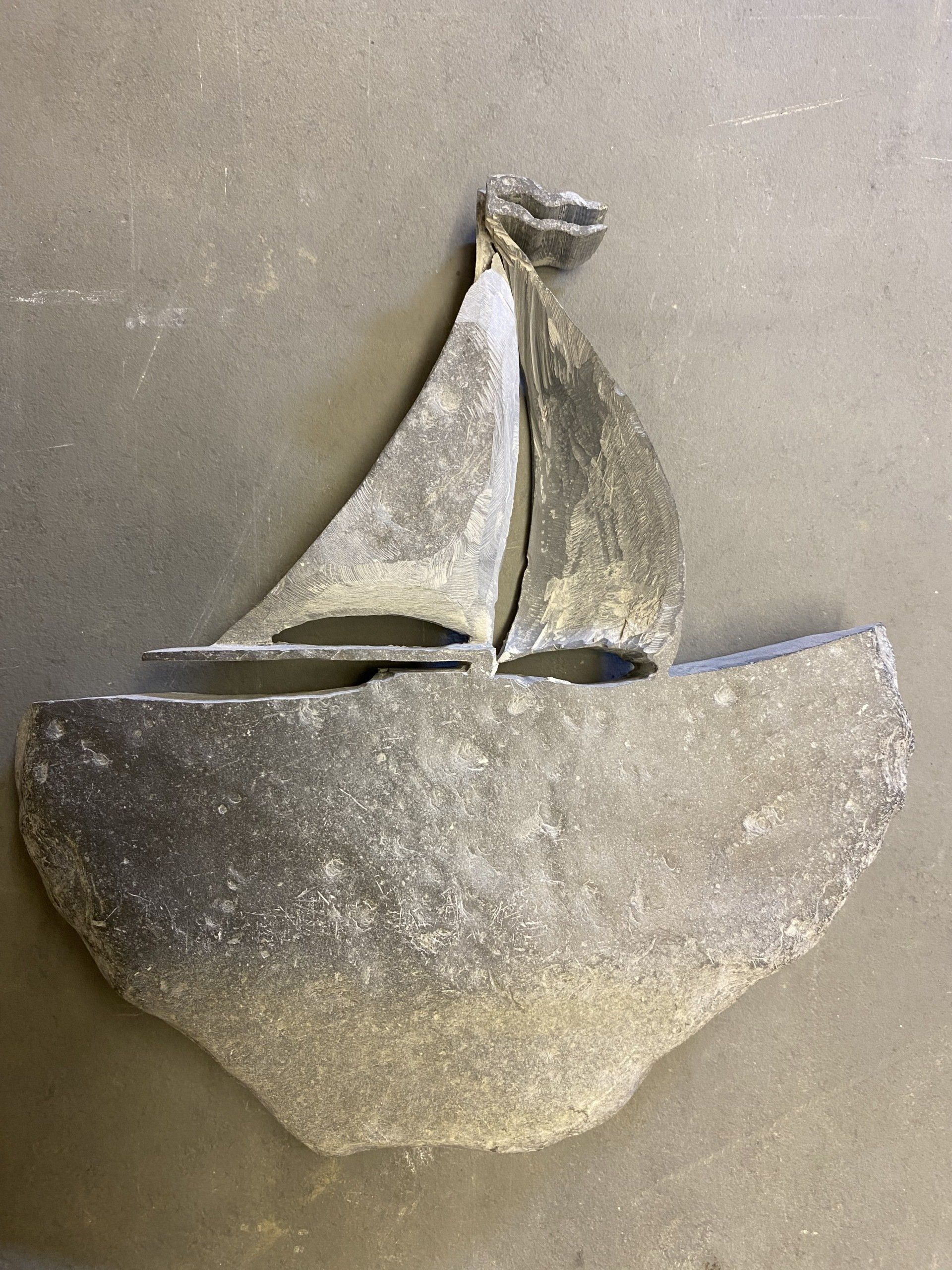 Sailing ship in stone sailing ship carved from stone