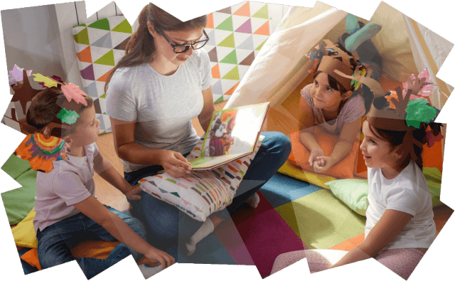 Preschool — Teacher Reading a Story to Children in Waco, TX