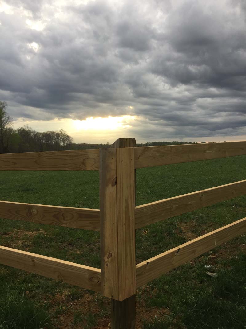 Fence Corner Post in a Rural Area