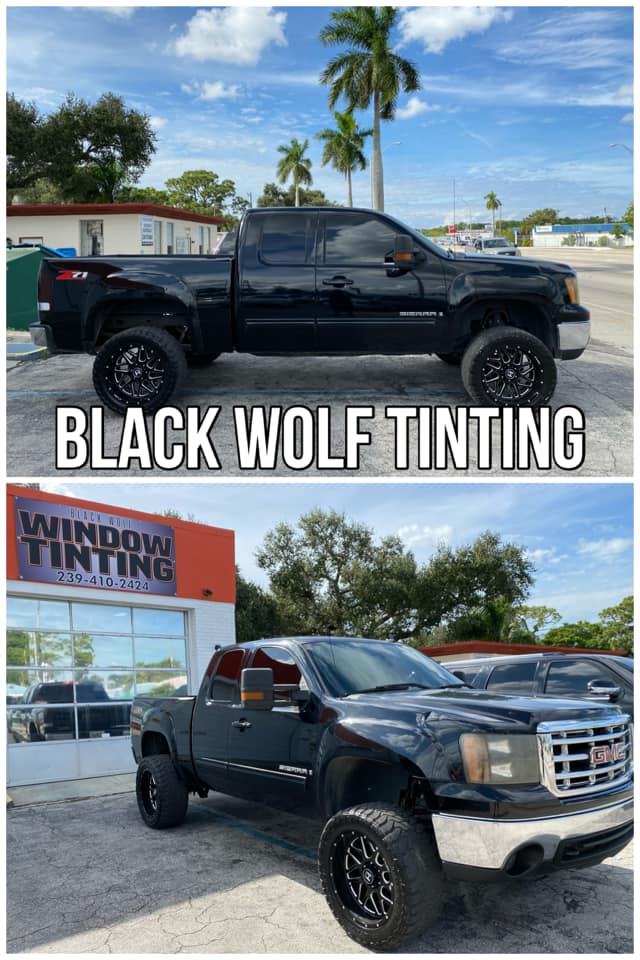 Black Pickup Truck Tinting — Fort Myers, FL — Black Wolf Tinting