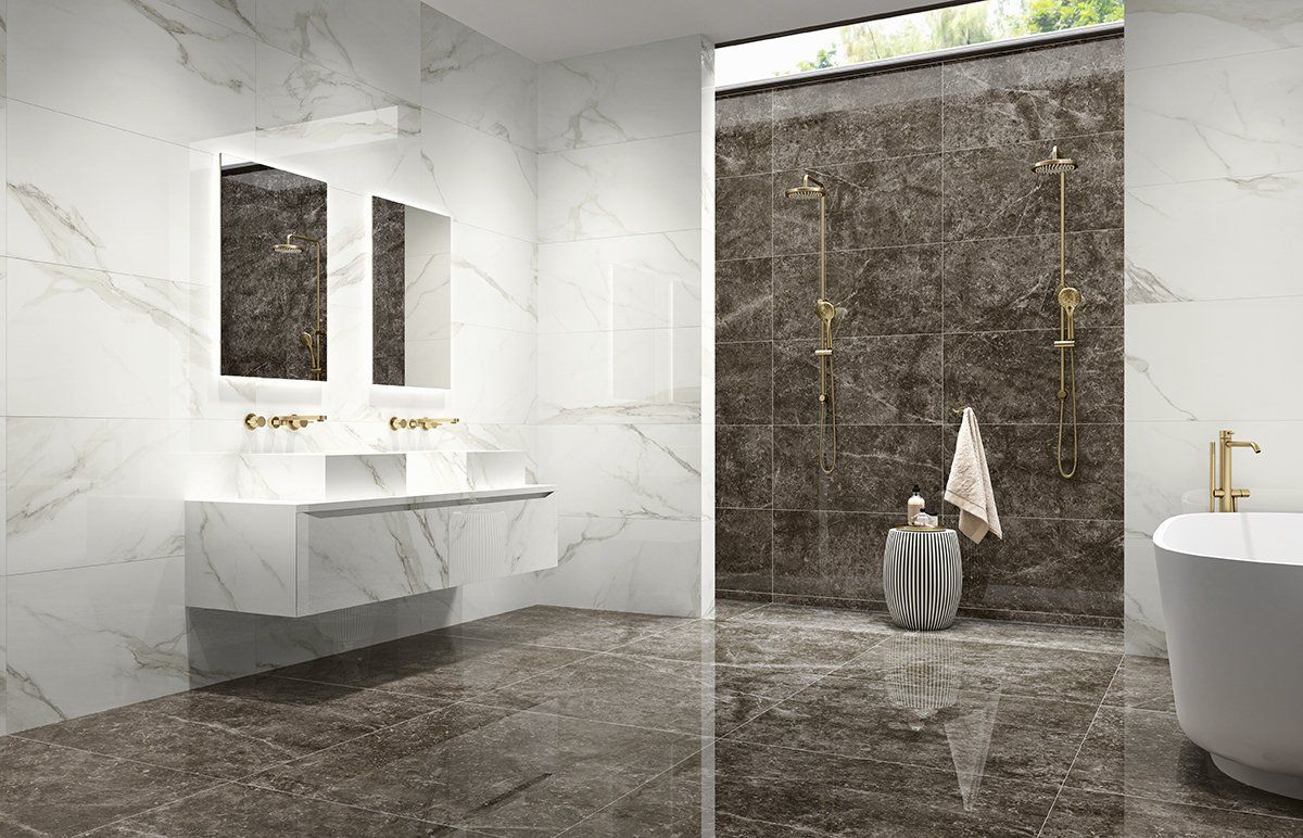 Clacatta white and Emperador black