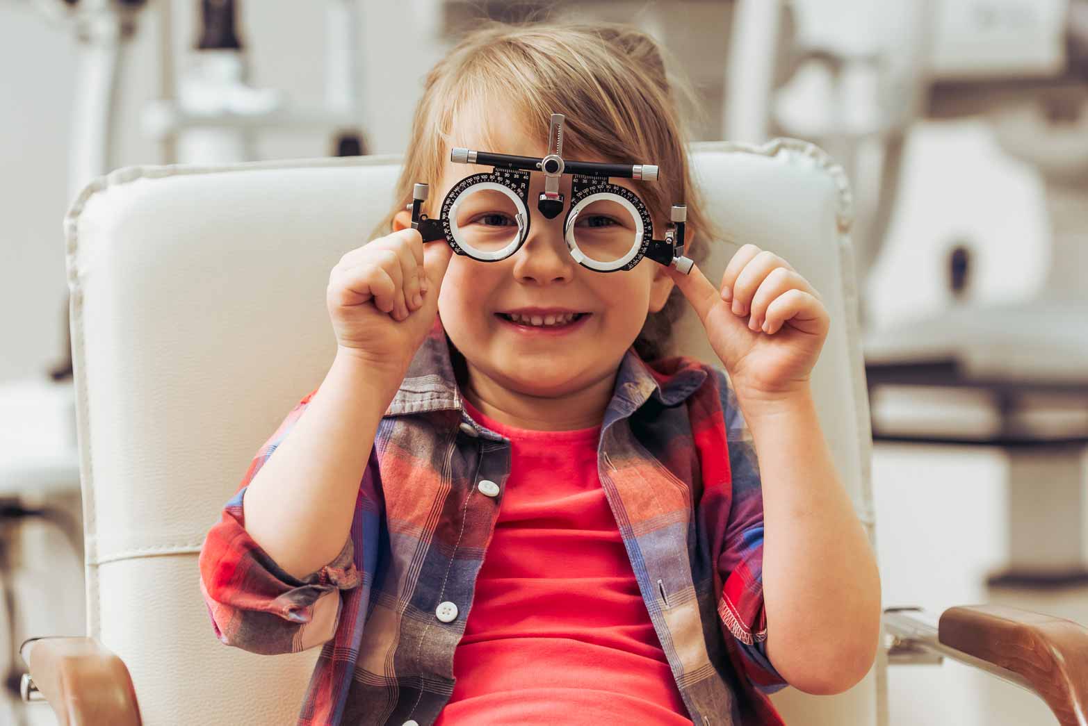Pediatric Care — Happy Girl Wearing Optical Equipment in Manhattan, KS Pediatric Care — Happy Girl Wearing Optical Equipment in Manhattan, KS
