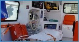 vista interna di un'ambulanza