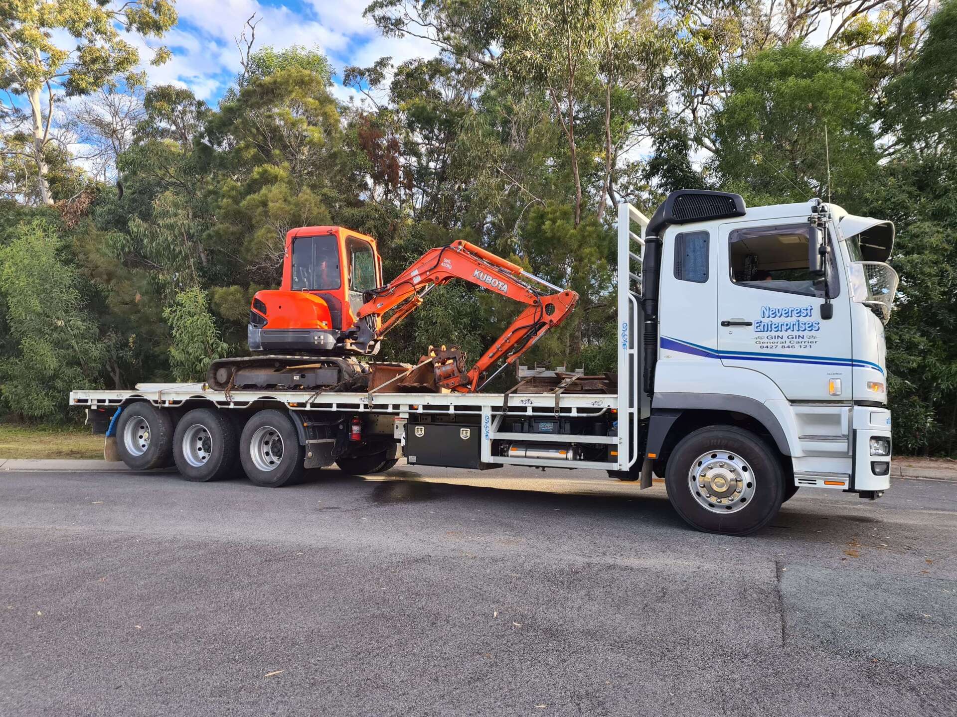Red Tractor on Truck β Deliveries in Gin Gin, QLD