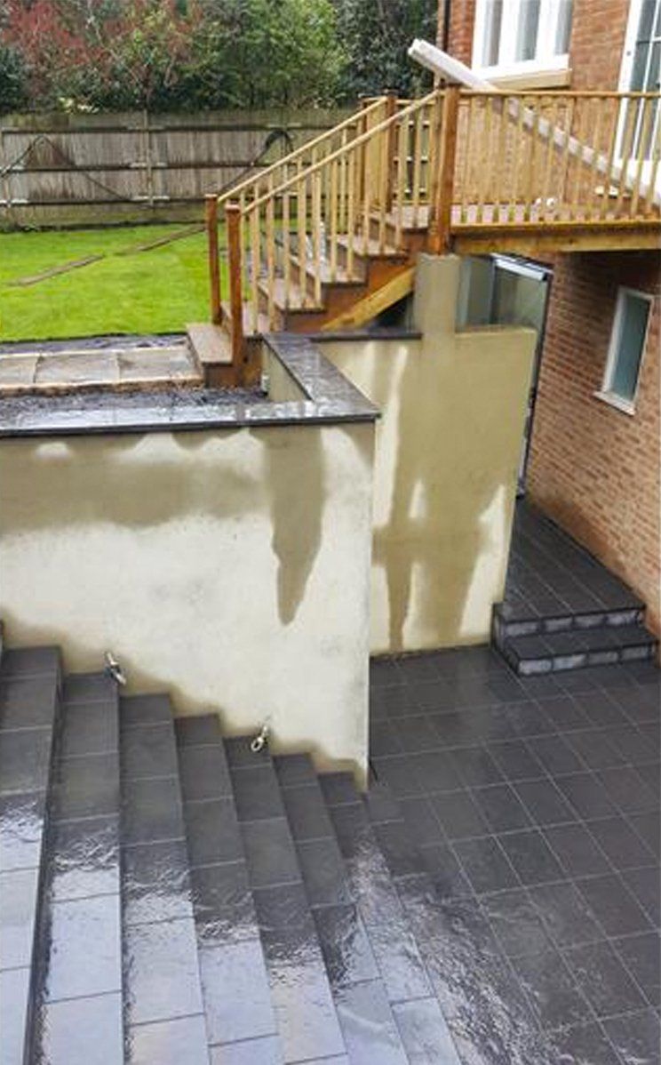 stairs into patio
