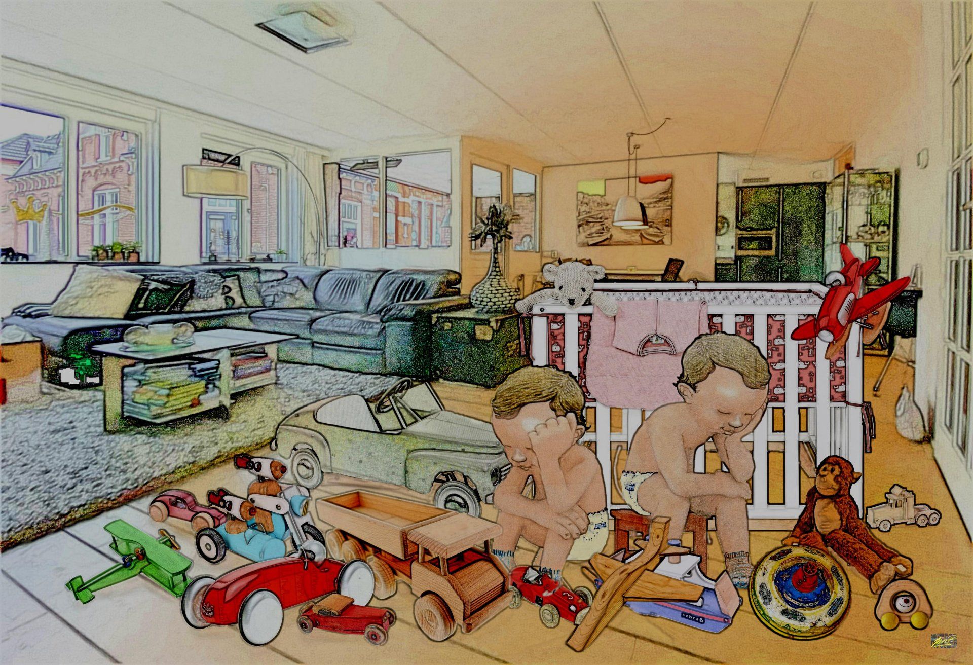 Schilderij peuters out of the box