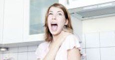 young women screaming