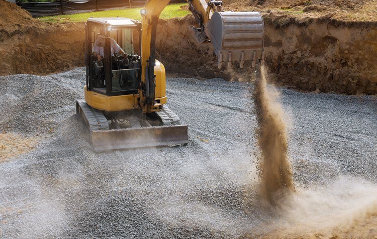 Excavator At Work — Olympic Concreting & Construction in Karama, NT