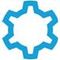 Icon blaues Zahnrad