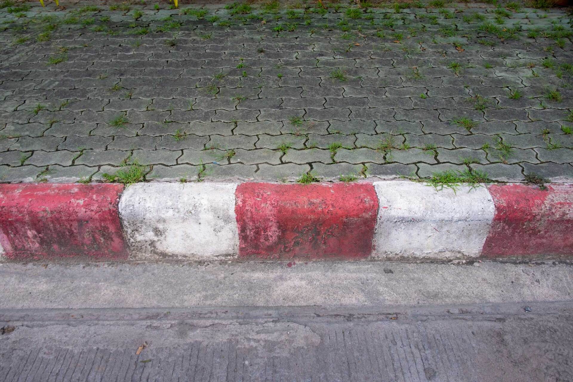 Red and White Curb Road Markings on the Roadside — Indiana, PA — Keystone Dustless Mobile Media Blasting LLC
