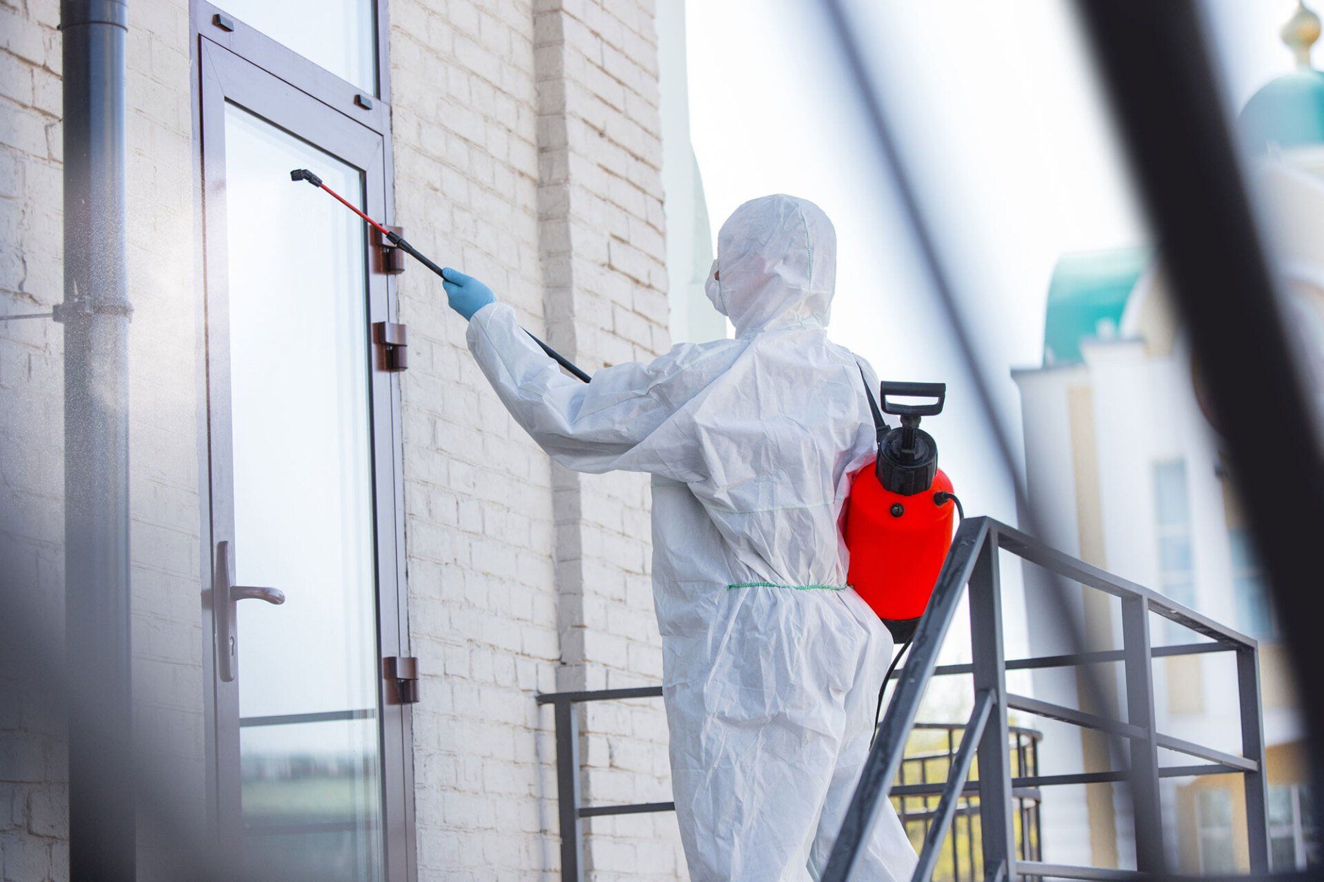Disinfection of Office Entrance — Indiana, PA — Keystone Dustless Mobile Media Blasting LLC