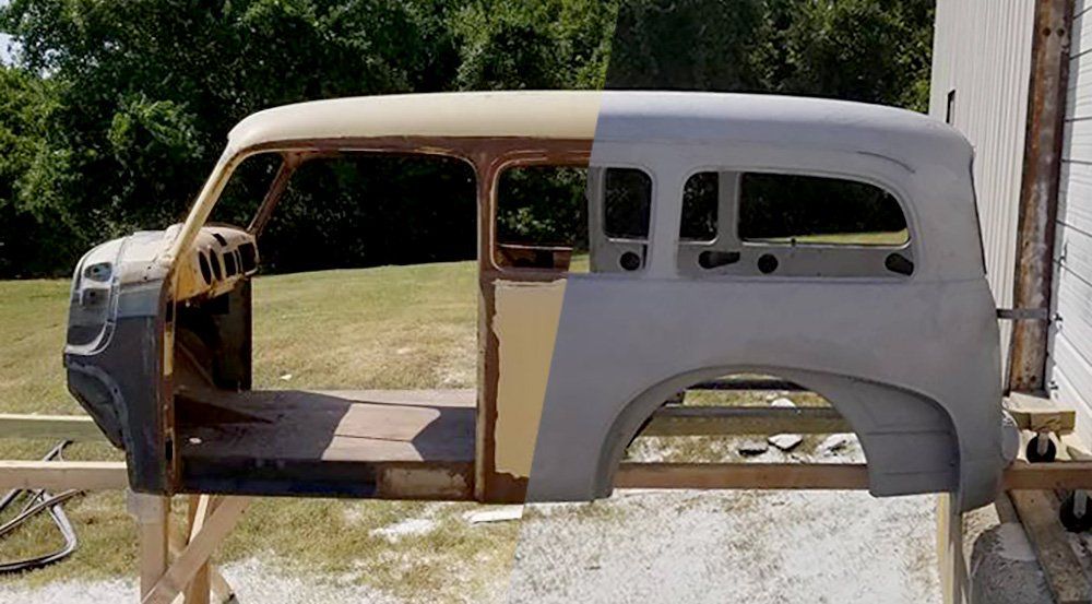 Paint Removal of Car's Body Frame — Indiana, PA — Keystone Dustless Mobile Media Blasting LLC