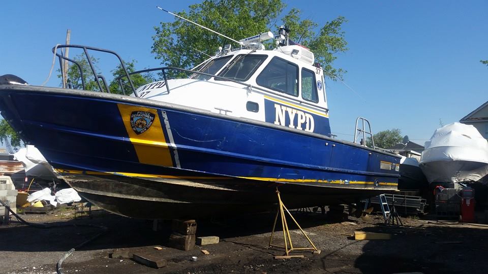 Before Removal of Boat's Paint — Indiana, PA — Keystone Dustless Mobile Media Blasting LLC