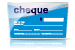 Cheque with blue and white design, showing fields for information.