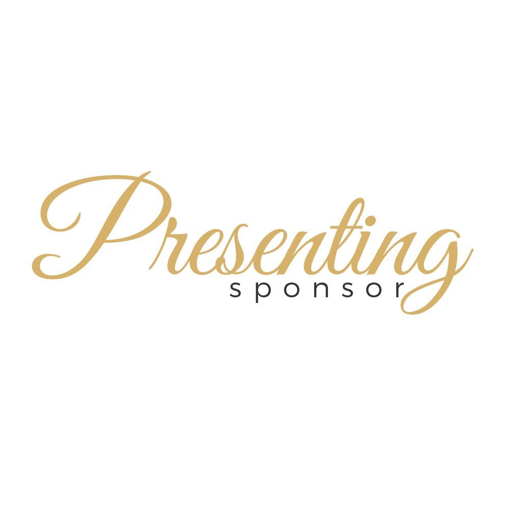 The logo for presenting sponsor is a gold logo on a white background.
