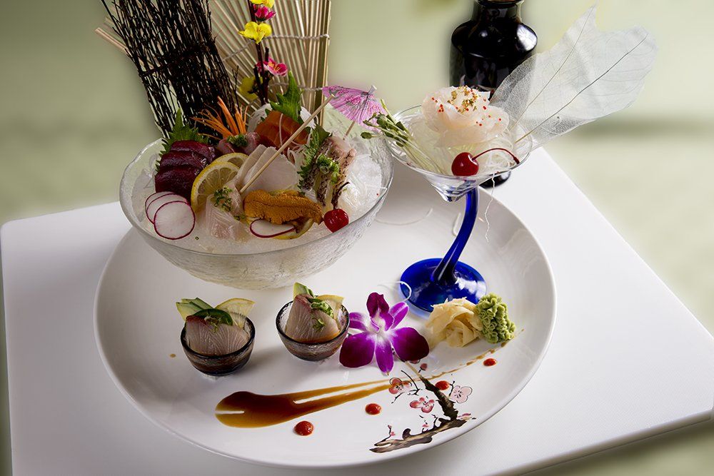 Japanese appetizer beautifully presented at Volcano Steak & Sushi