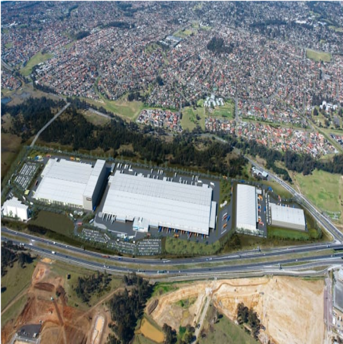Aerial view of a Hoxton Park Airport Redevelopment, Hoxton Park NSW