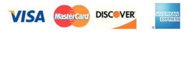 Visa, Mastercard, Discover, and American Express payment logos