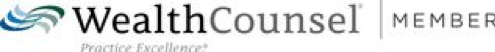 A blurry picture of a wealth counsel member logo