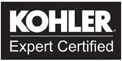 A kohler expert certified logo on a black background.
