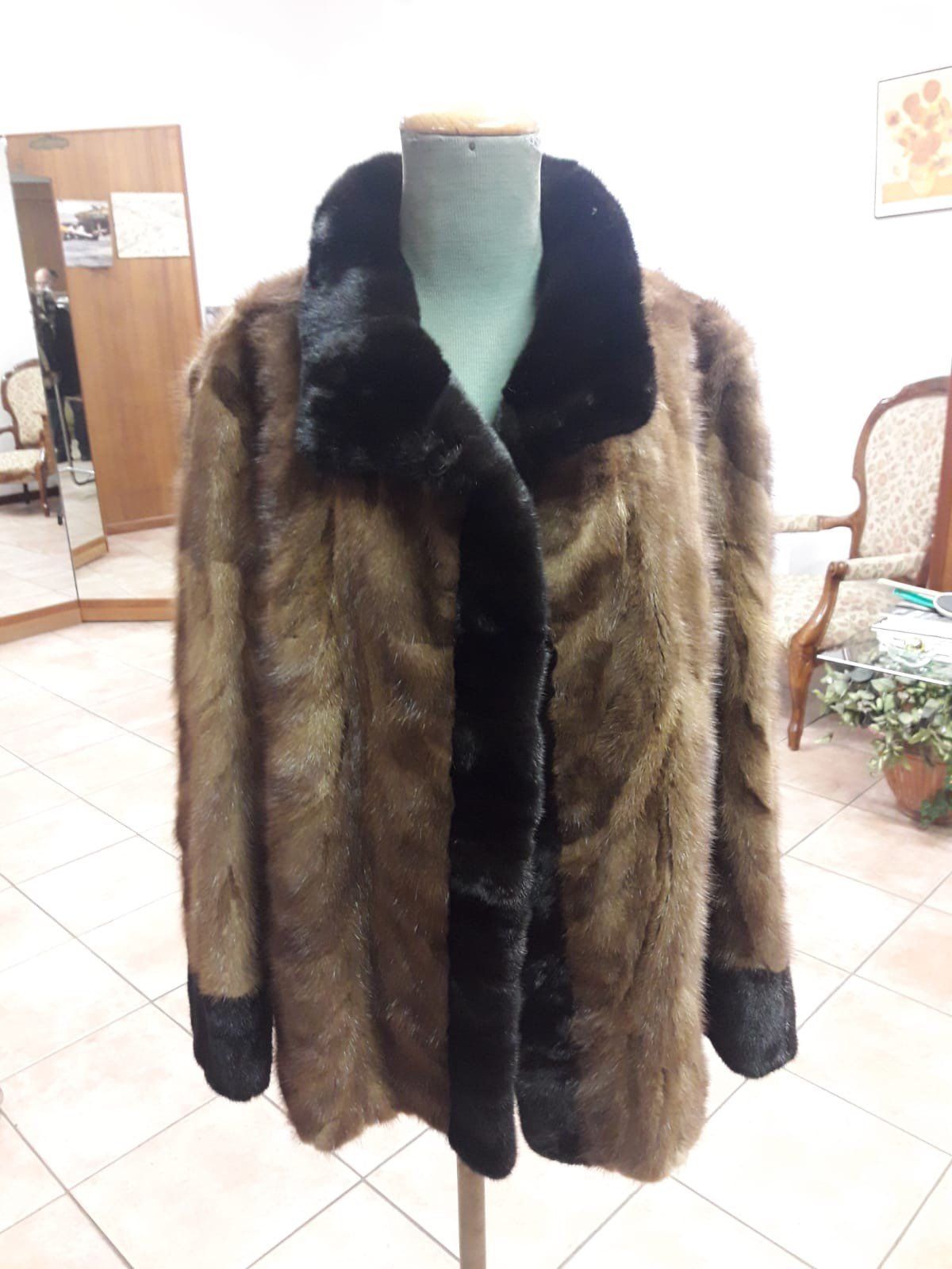 Patchwork visone con visone black fronte