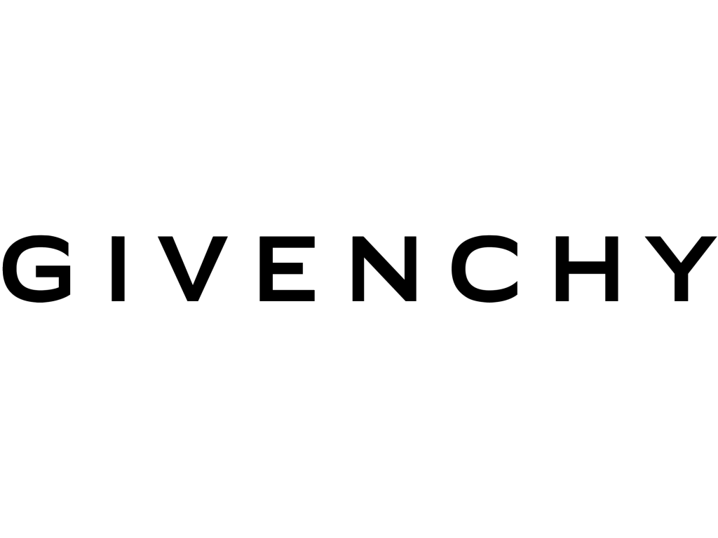 Le logo de Givenchy est noir et blanc sur fond blanc.