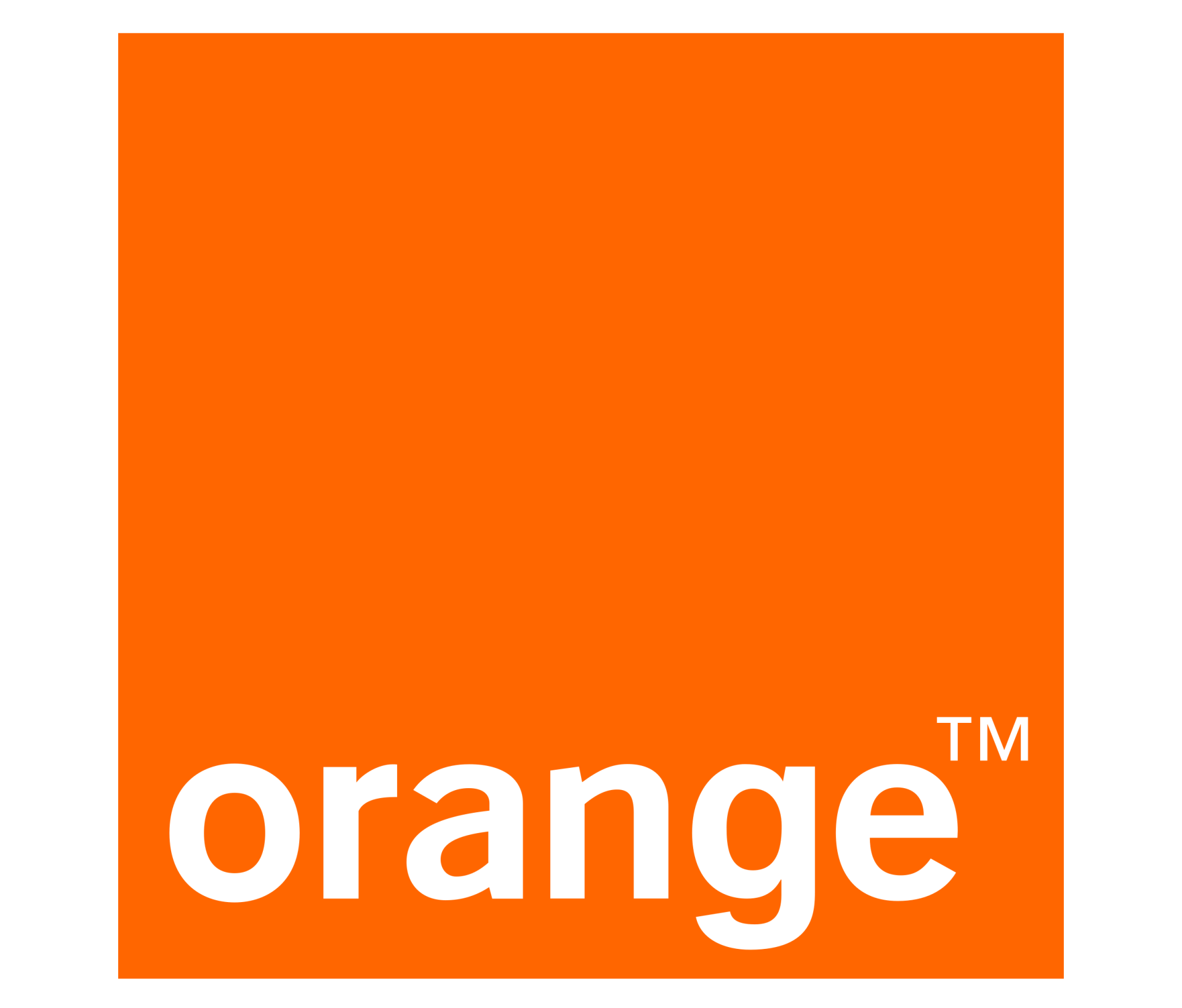 Un carré orange avec le mot orange dessus