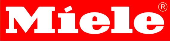The Miele brand logo featuring white text on a solid red background with a registered trademark symbol.