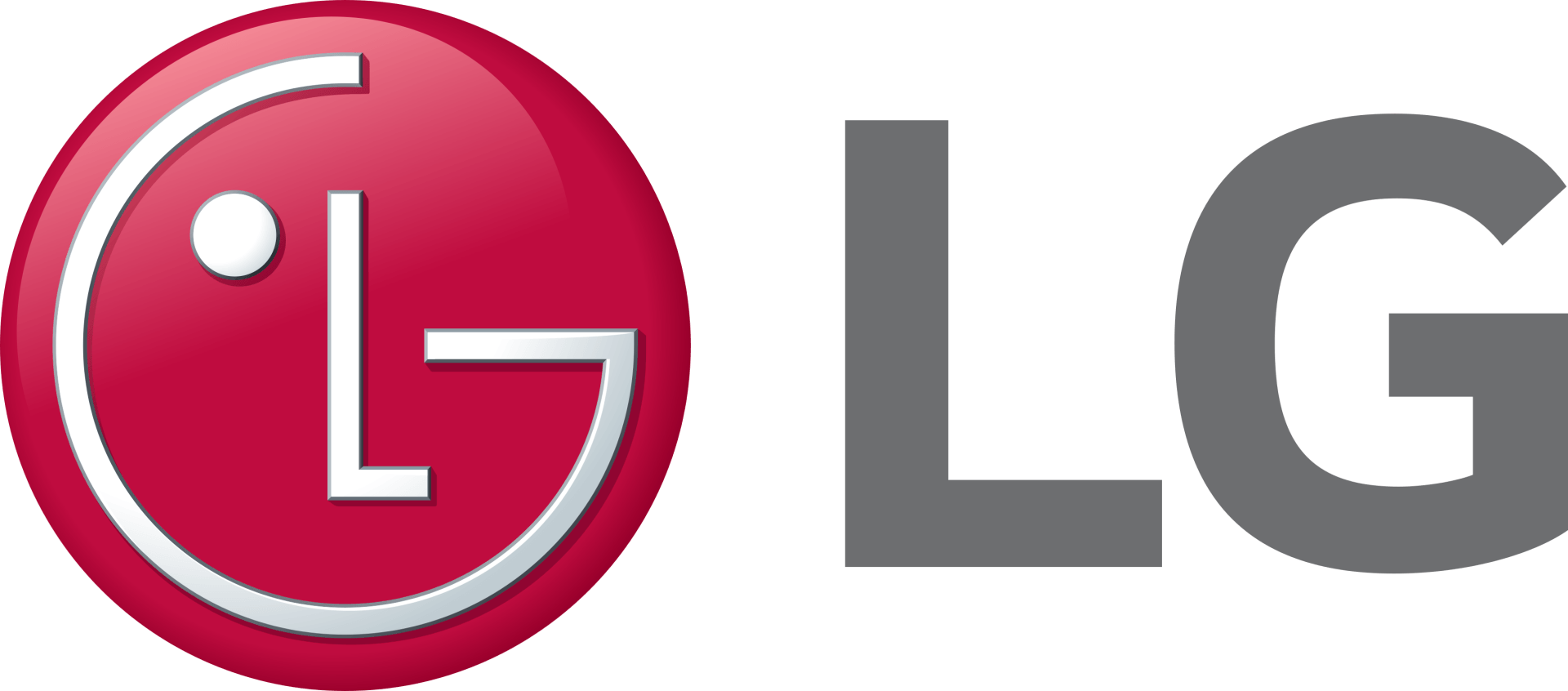 El logotipo de la marca LG: un icono de un rostro estilizado dentro de un círculo rojo junto a las letras grises 