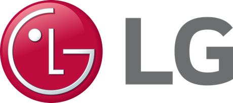 The LG company logo featuring a circular red icon with a white 