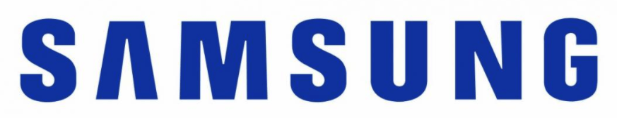 El logotipo de la marca Samsung en texto azul.