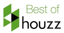 The best of houzz logo is green and black and says best of houzz.