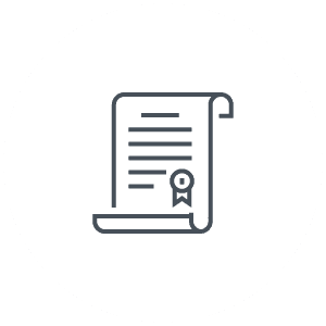Icoontje contractenrecht lijntekening contract met officieel zegel