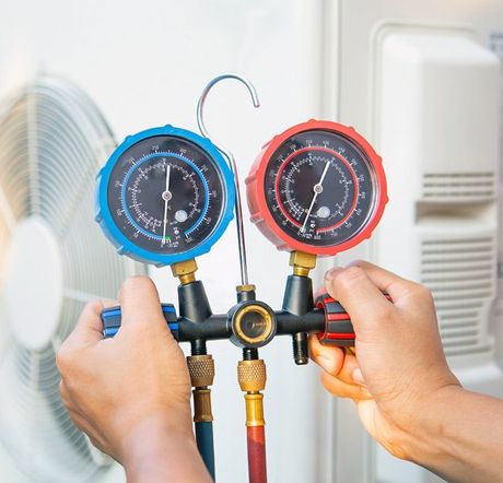 Technician Using a Measuring Tool — Appalachia, VA — Better Air Heating and Cooling Technician Using a Measuring Tool — Appalachia, VA — Better Air Heating and Cooling