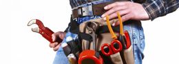 Plumber with toolbelt