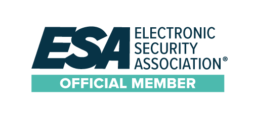ESA ESA Electronic Security Association official member logo in black and teal