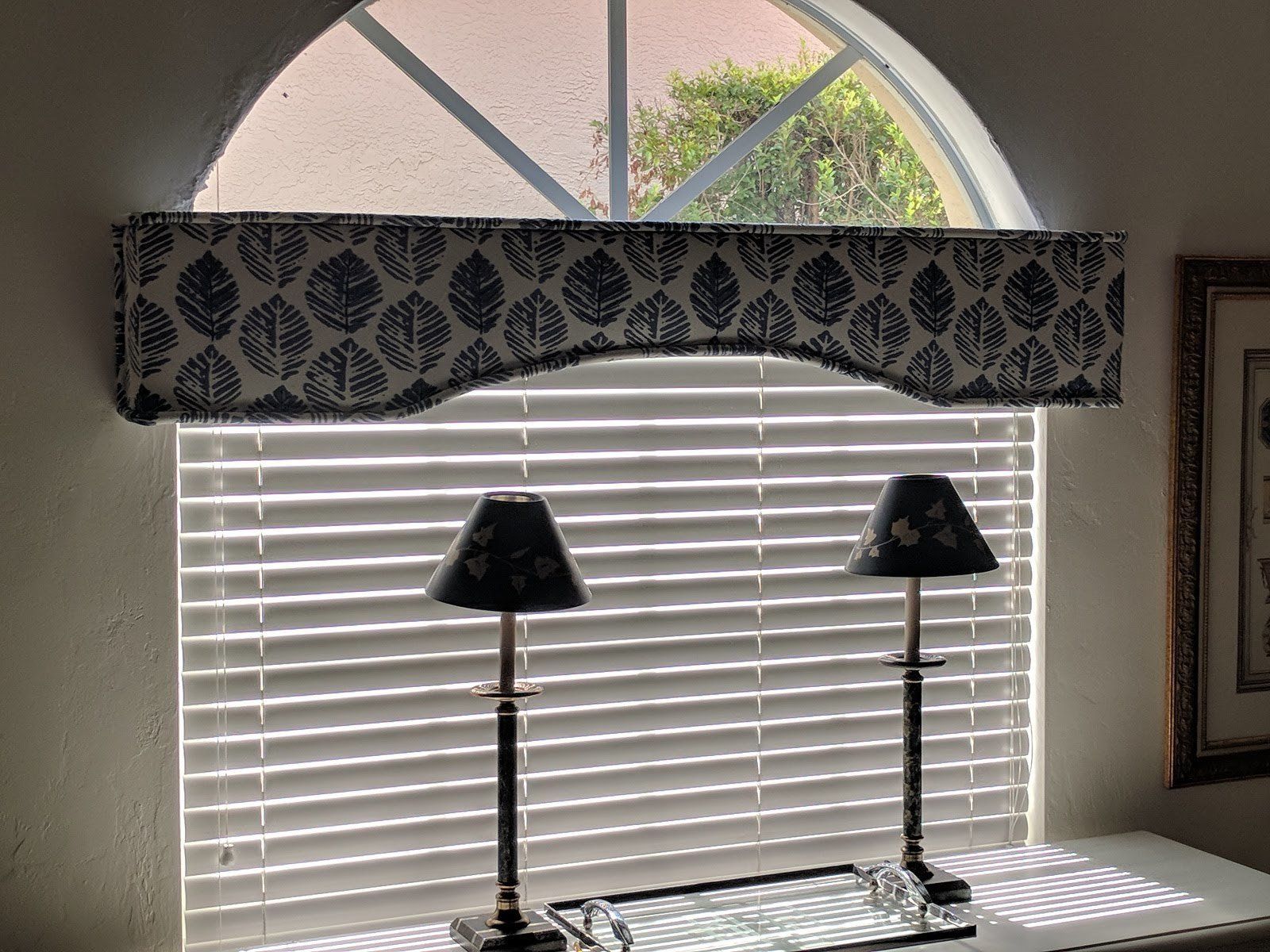 Closed Blinds With Two Lamps — Naples, FL — Home Fashion Upholstery