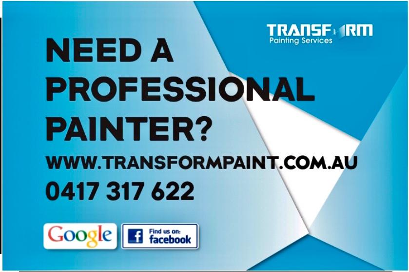 Professional painter ad with blue background, website and phone number, plus Google and Facebook logos